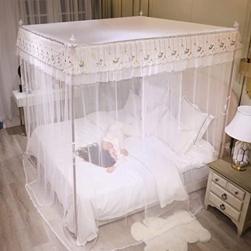 Mosquitera de cama de 155x200 cm con soporte de aluminio resistente 3