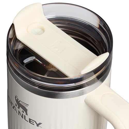 Image of STANLEY Quencher H2.0 Tumbler with Handle and Straw 30 oz | Flowstate 3-Position Lid | Cup Holder Compatible for Travel | Insulated Stainless Steel Cup | BPA-Free | Fluted Cream Gloss