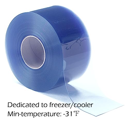 Image of Walk-in Cooler Freezer Plastic Vinyl Strip Door Curtain - Clear PVC Curtain Bulk Roll, Commercial Industrial for Refrigerator Garage Warehouse (164 Ft * 7.87 inch * 0.07 inch Smooth)