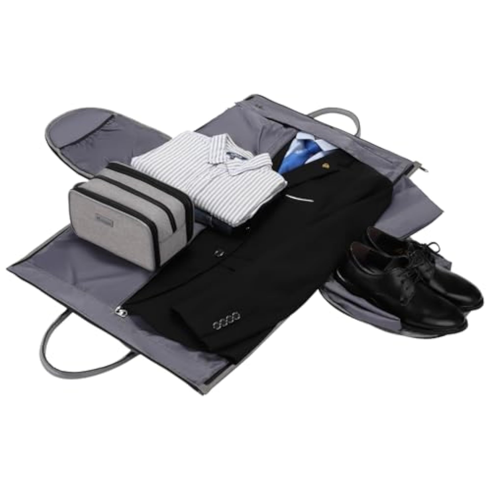 Convertible Garment Bag with Toiletry Bag, Light Grey