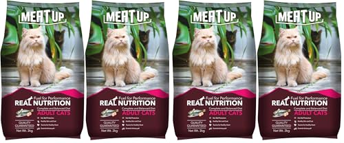 Image of Meat Up Adult Dry Cat Food, Fish Flavour, 3 KG (Buy 1 Get 1 Free) (Pack of 2)