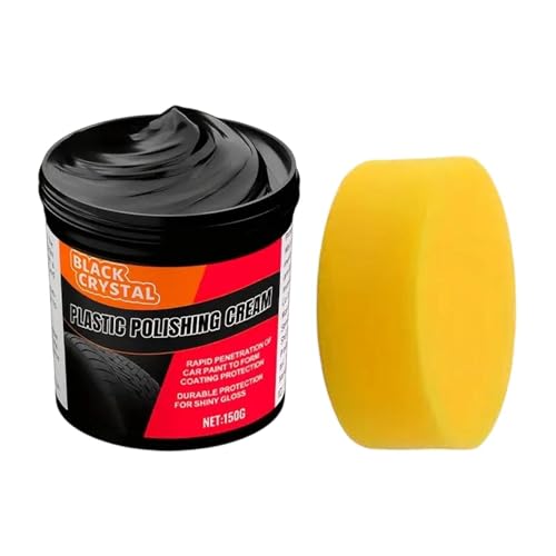 Restaurador Negro de Embellecedores de Coche - 150g Pasta Detailing Interior | Restaurador Molduras Automotriz | Para Ruedas Faros Restauración Reparación Neumáticos Vehículos Parachoques Goma