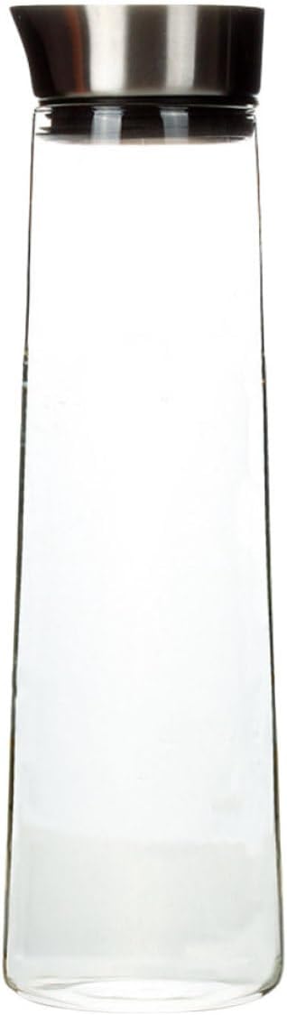 1L Borosilicate Glass Water Pitcher, Leakproof Juice Jug Stainless Lid