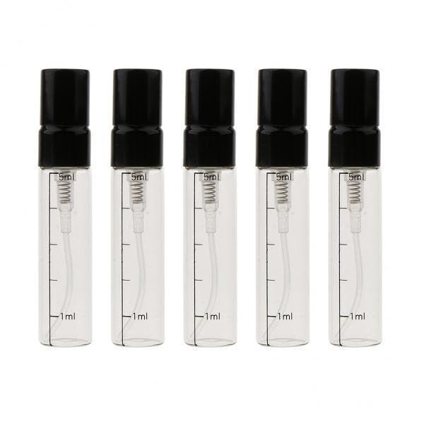 UJEAVETTE® 2x5Pcs Empty 5ml Refillable Perfume Bottles Pump Spray Tube Glass Vials Gold-image-37