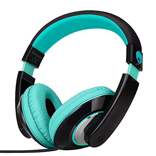 Rockpapa Comfort+ Adjustable Over Ear Headphones Earphones with Microphone in-line Volume for Adults