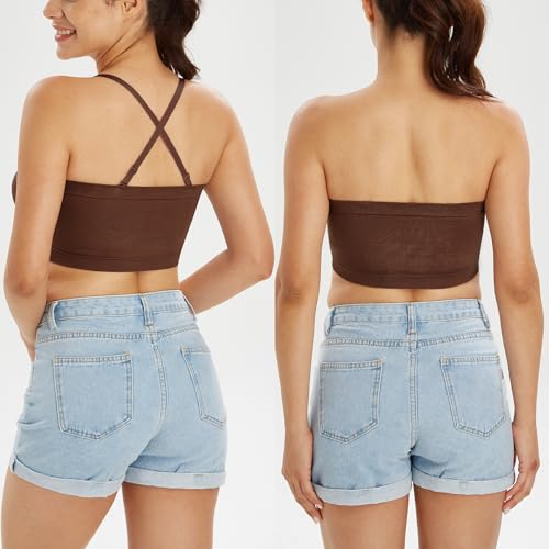 Image of Lemorosy Women's Invisible Seamless Non-Padded Underwire Bandeau Multiway T-Shirt Bra