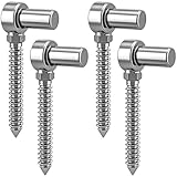Coloch 4 Pack Stainless Steel Gate Hinges for Farm Fence, One Piece Molding Lag Screw Eye Hinges M16 Heavy...
