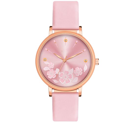 Image of Acnos Women's Classic Butterfly Dial Analog Watch with Leather Strap