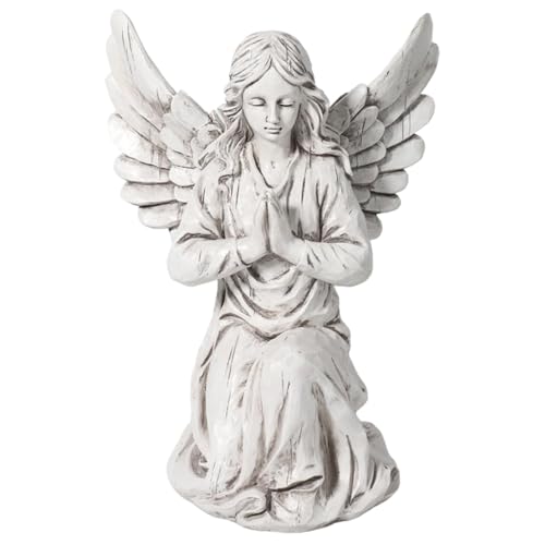 Escultura de jardín de ángeles | Figura de ángel de resina | Elegante estatua de ángel de inspiración del norte de Europa | Figura espiritual de jardín | Estatua de ángel versátil para casa, césped