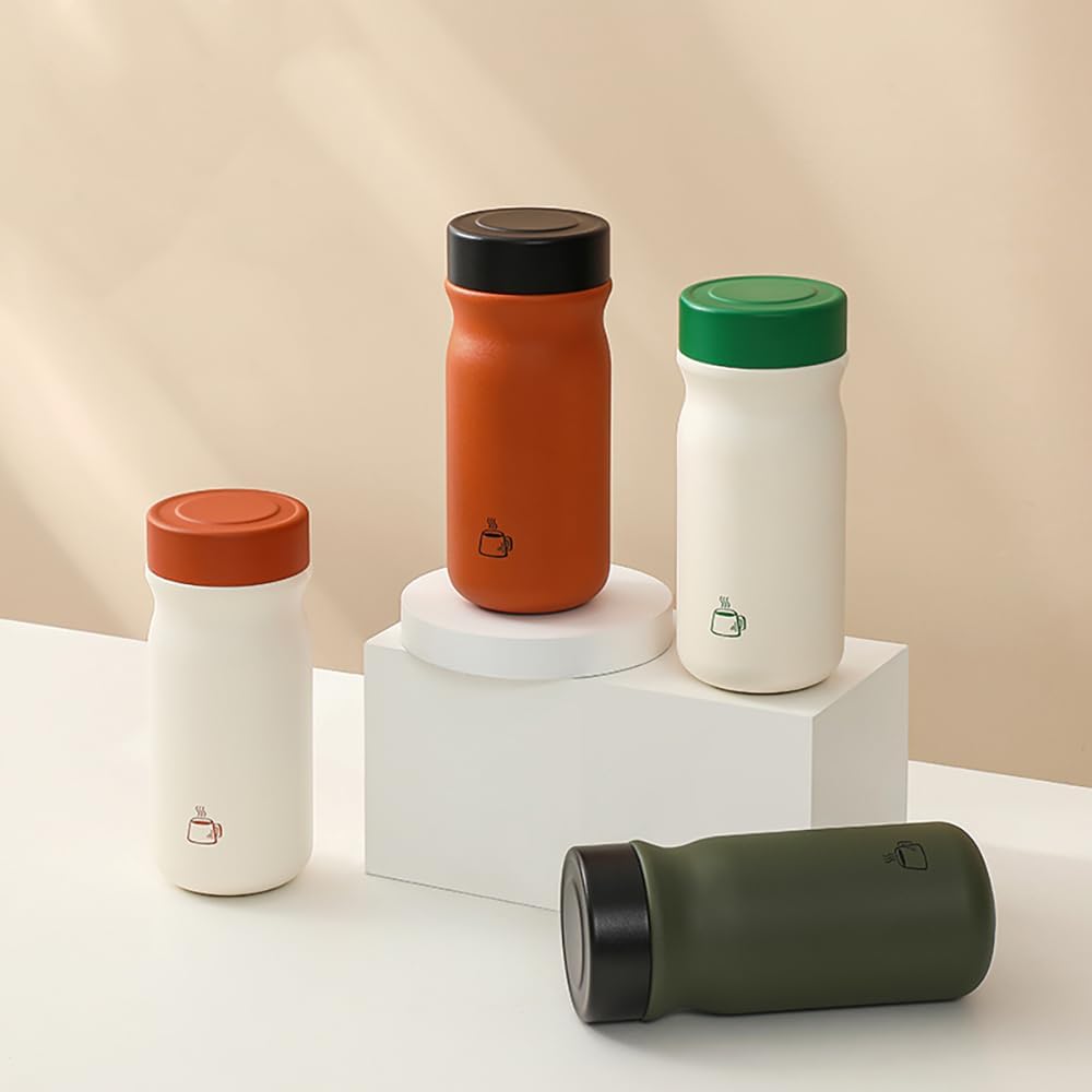 11 oz Vacuum Insulated Small Water Bottle – Mini Stainless Steel Travel Mug – Leak-Proof, – 316 Inner Stainless Steel, 304 Outer, Matte Finish – Hot & Cold Retention - Image 4