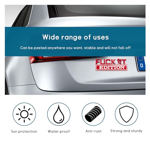 Image of Dickno Fuck It Edition Emblem for Car, Auto Fender Bumper Decoration Stickers, Vehicle 3D Side Fender Rear Trunk Decal Badge, Universal Exterior Accessories for Car Truck SUV (Red & White)