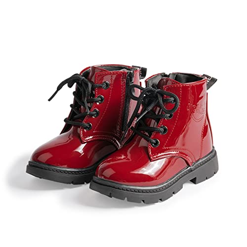 Sawimlgy Toddler Boys Girls Classic Hiking Boots PU Leather Outdoor Four Seasons Ankle Sneaker High Top Durable Rubber Sole Casual Shoes