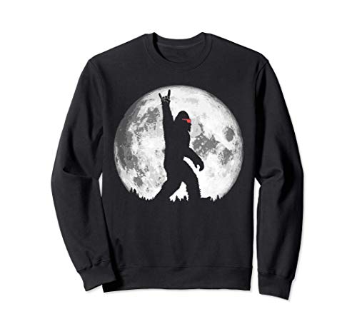 Rock n' Roll Bigfoot Cool Sunglasses Night Stroll & Moon camisola, Preto, S