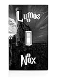 EandM Lumos Nox Light Switch Plate, Single, 2.75' x 4.5' UV Printed Plastic Wall Plate, Peel and Stick