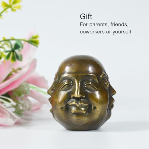 Estatua Cabeza de Buda de Cuatro Caras de Latón Pequeña miniatura 7