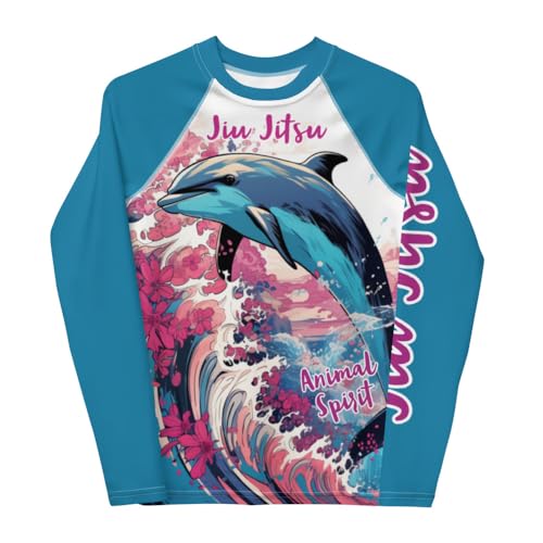 Generic Youth Girls No Gi Jiu Jitsu Rash Guard Dolphin