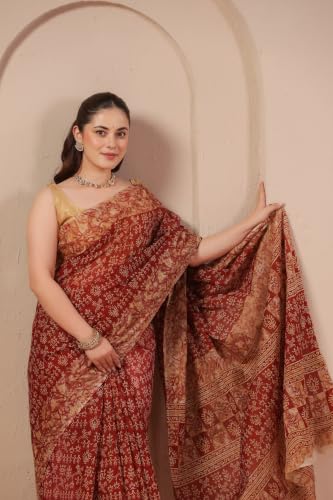 Image of TAMAIRA FASHION Mulmul Pure Cotton Saree For Woman Warli Batik Printed |Office Wear Daily Wear Sarees For Women Without Blouse Piece(Available in 11 Colours)
