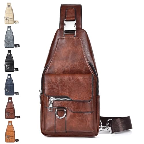 Bolso bandolera retro para el día a día urbano con piel sintética resistente al agua