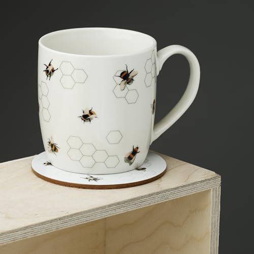 Puckator The Nectars Meadow Bee Porcelain Tea Coffee Mug & Coaster Set - Image 2