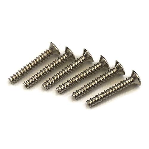 YJB PARTS ストラト用ピックアップネジ(丸皿タッピング) ミリ ニッケル 6pcs