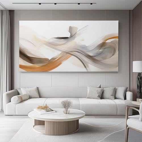 Genérico Albaricoque Lienzo decorativo sin marco, Abstracto Minimalista Líneas Cinta Cuadros pintados sobre lienzo impresiones, para sala de estar dormitorio baño cocina pasillo - 120 x 80 cm