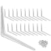 Wideskall Metal 10" x 12" inch Wall Corner Angle Shelving Shelf Brackets, White, Pack of 20