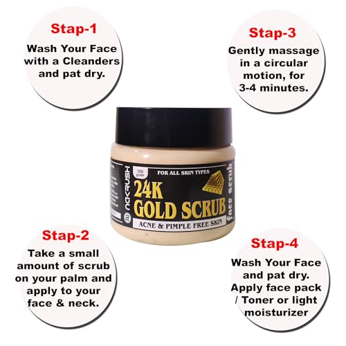 Image of 24K Gold face mask for glowing skin | 24K Gold face pack for glowing skin, skin hydrating, boosts collagen and restoring skin radiance | For All Skin Types | For Men & Women | 100 gm