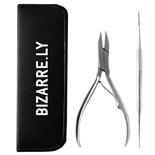 Ingrown Toenail Remover Tool Kit by Bizarre.ly - Pedicure Tools for Foot Nail Treatment – Easily Fix and Prevent Sore, Painful Nails - Stainless Steel Lifter/File and Heavy Duty Clipper/Cutter
