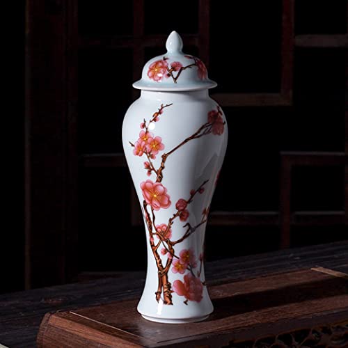 Vase en céramique blanche grand format style pot à gingembre - 2