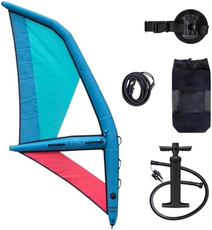 Inflatable Surfing Wing Windsurfing Sail, 360° Rotatable Base for Enhanced Maneuverability, Includes Backpack, Portable Kitesurfing Kite Ideal for Beach and Water Sports Enthusiasts