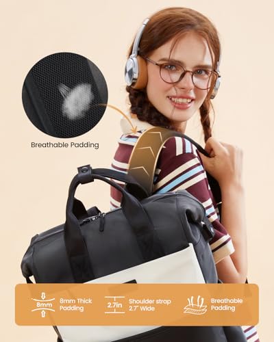 LOVEVOOK Laptop Backpack for Women, 15.6 Inch Teacher Backpack for Work Travel for School College Bookbag for Teen Girls Waterproof Computer Bag Purse Nurse Business の商品画像 4