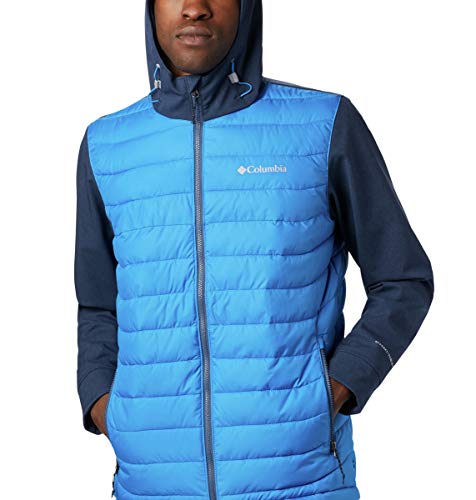 Image of Columbia Men's Powder Lite Hybrid Jacket, Azure Blue, Collegiate Navy Heather ,Large