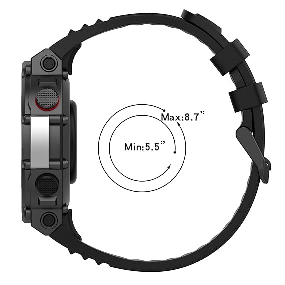 Image of Hinq Soft Silicone Watch Band Compatible with Amazfit T-Rex 2 Adjustable Strap for Men & Women | Updated Metal Installation Tool Included