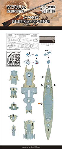 Pont en bois 1/700 Tirpitz Woodhunter pour un modélisme naval d'exception