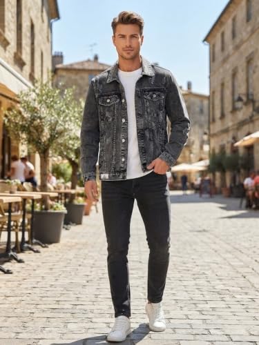 Image of GRECIILOOKS Men'S Denim Jacket | Classic Regular Fit Jeans Jacket For Men | Stylish Branded Jackets For Men - Timeless Casual Wear