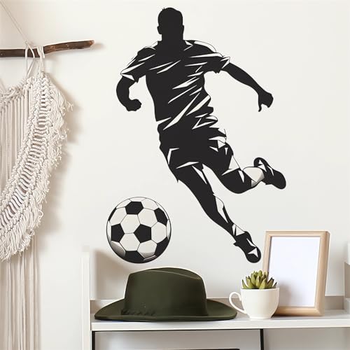 Sacnora Soccer Player Wall Stickers for Kids & Teens