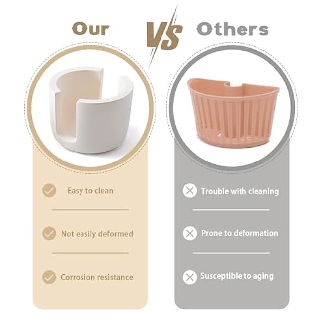 Diatomite Sponge Holder for Kitchen Sink, 2.75 x 2.36 Quick Dry Stone Sponge Holder, Water Absorbing Diatomaceous Earth Sponge Caddy Cup Organizer for Counter (2 Pack)