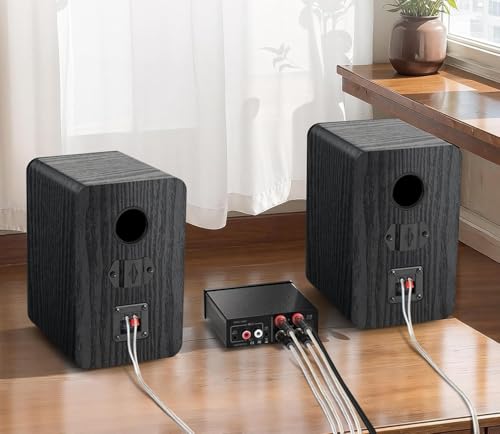 Image of Saiyin Passive Bookshelf Speakers,4Ohm Wall Mountable | Includes 20-gauge OFC Speaker Wire,Needs Amplifier to Operate for Desktop Stereo or Home Theater Surround Sound