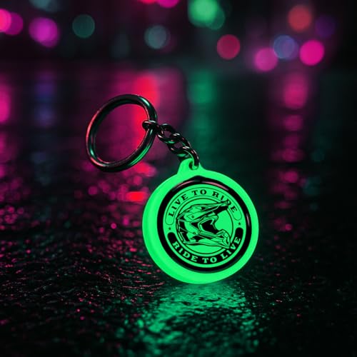 Image of Mi Glow Store Glow in Dark Keychain for Bike Men | Gift for Man | Bike Accessories | Charges in Light Glows in Dark | Key chain for Bike