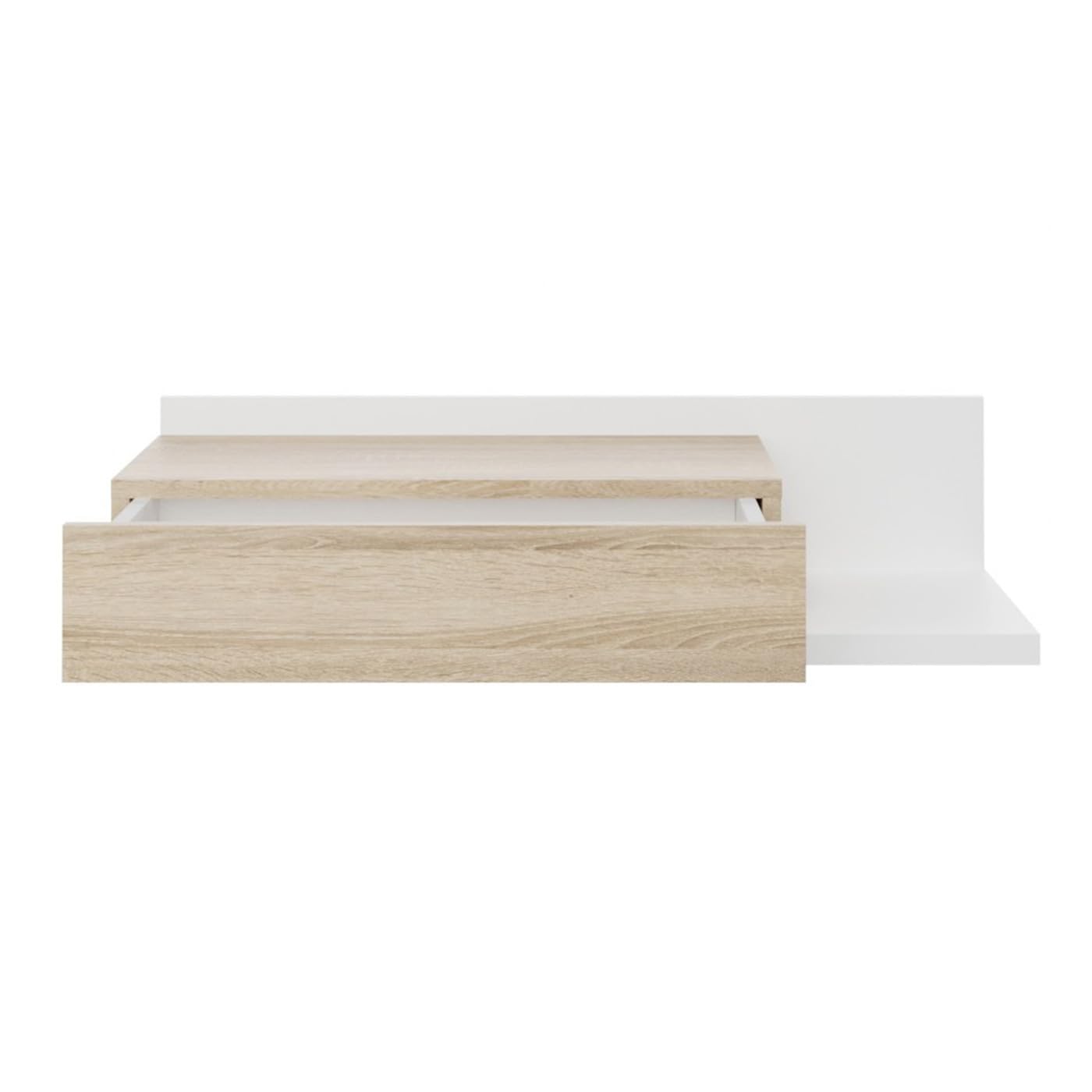 amuéblate online - Recibidor con cajón y Espejo, Mueble de Entrada, Modelo Cool, Acabado en Blanco-Roble, Medidas: 75 cm (Ancho) x 116 cm (Alto) x 29 cm (Fondo)