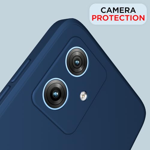 Image of Outlouders Back Cover for Motorola Moto G54 5G / G64 5G | Camera Protection | Durable Soft Matte Silicone Bumper Case (Blue)