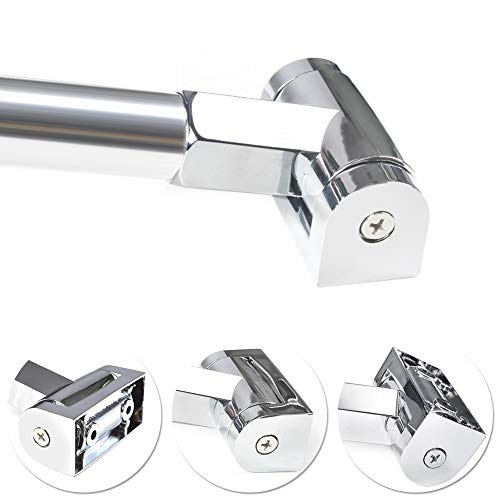 Adjustable Curved Shower Curtain Rod Rustproof Expandable Aluminum Metal Shower Rod 38-72 Inches Telescoping Design Exquisite Customizable for Bathroom,Chrome - Thumbnail 6