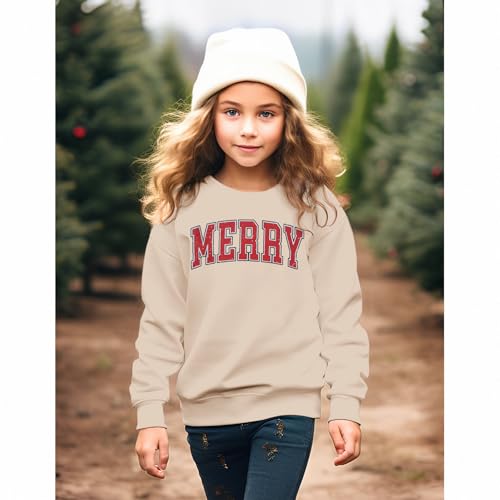 AG AGUU Moletom de Natal para meninas vintage Merry Letter Shirts pulôver manga longa roupas de inve