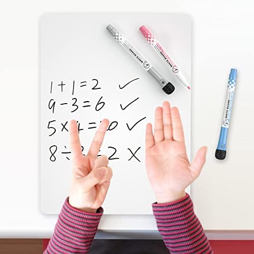 Nicpro Dry Erase Mini Whiteboard A3, 42 x 30 cm Double Sided Lapboard with 3 Water-Based Pens Learning Small White Board Portable Drawing Writing for Kid Student and Classroom Use