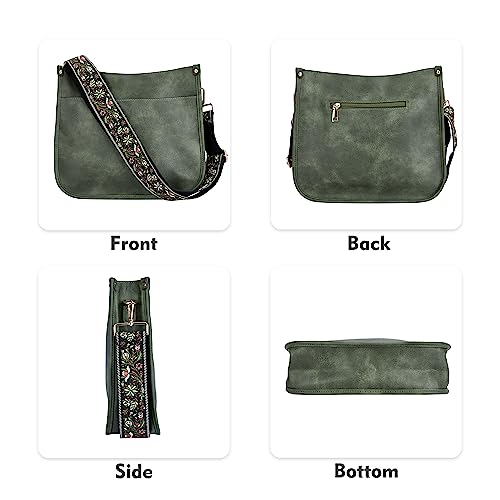 Crossbody Purses for Women Trendy - Vegan Leather Shoulder Bag Designer Hobo Handbags with 2 Wide Straps3