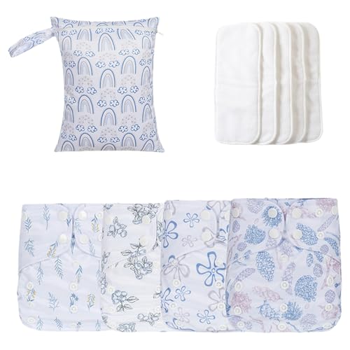 Couches en tissu pour bébé – Taille moyenne pour les polyester TPU, kit de couches lavables,...
