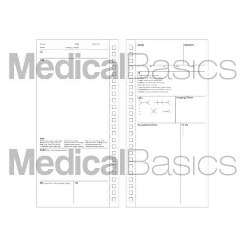 Carnet d'histoire médicale avec modèles médicaux perforés ICU H&P - 5