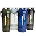 Produktbild Smartshake O2GO 4er-Pack Protein Shaker Flasche 600 ml | 20 oz  Shaker mit Pulverfach  Auslaufsicherer Schraubdeckel  BPA frei  Unisex Gym Shaker  Nebelgrau, Armeegrün, Schwarz, Marineblau