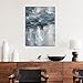 Abstract Wall Art Canvas Painting Pictures Wall Decor Large Canvas Art Lake Water Modern Artwork Contemporary Wall Decor Indigo Grey Blue for Home Office Decorations Framed Ready to Hang 30