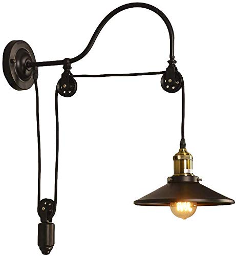 Plafoniera A Sospensione Con Puleggia Regolabile - Design Industriale, Finitura Olio Bronzo, Cavo In Tessuto 3m - Per Bar, Ristoranti - Foto 11